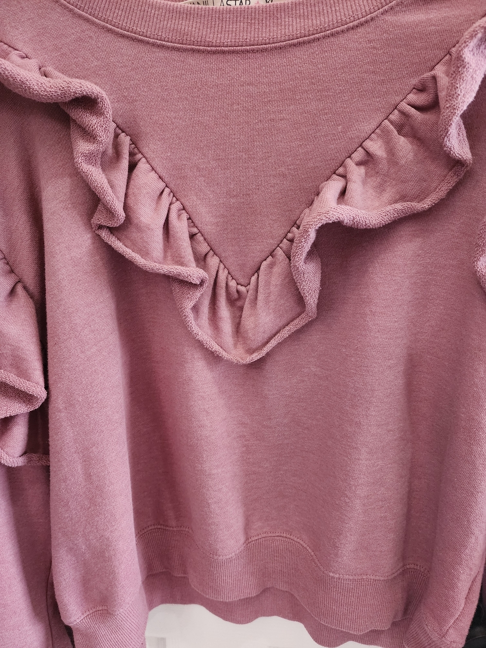 Vanilla Star Mauve Ruffle-Trim Scoop Neck Sweatshirt - Picture 2 of 6